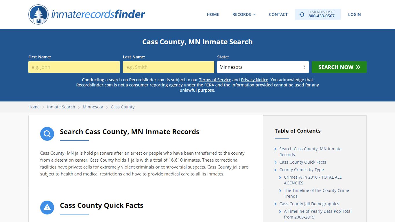 Cass County, MN Inmate Lookup & Jail Records Online